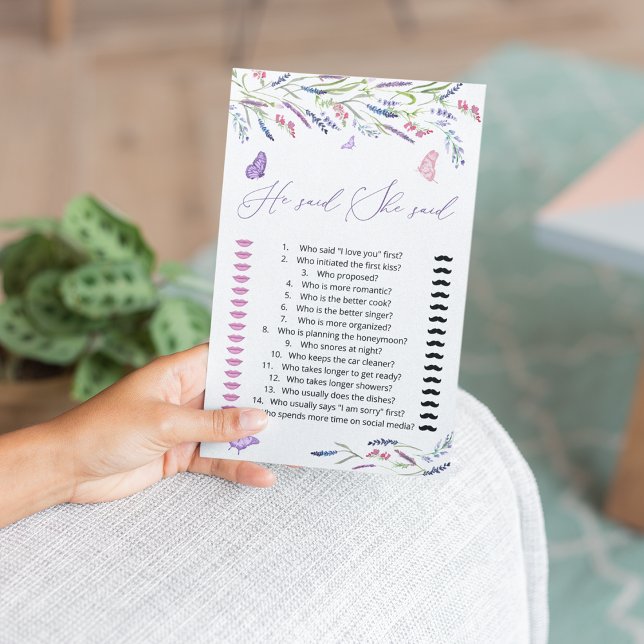 Lavender He Said She Said Guess Who Said It Game (Creator Uploaded)