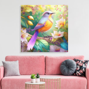 Lavender Headed Orange Breasted Fantasy Bird Canvas Print