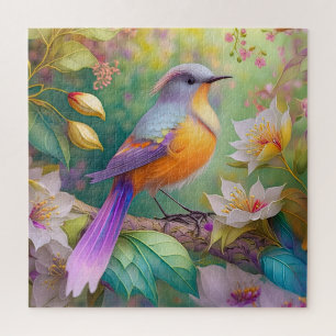 Lavender Headed Orange Breasted Fantasy Bird Jigsaw Puzzle
