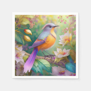 Lavender Headed Orange Breasted Fantasy Bird Napkin