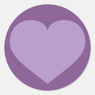 Lavender Heart Classic Round Sticker