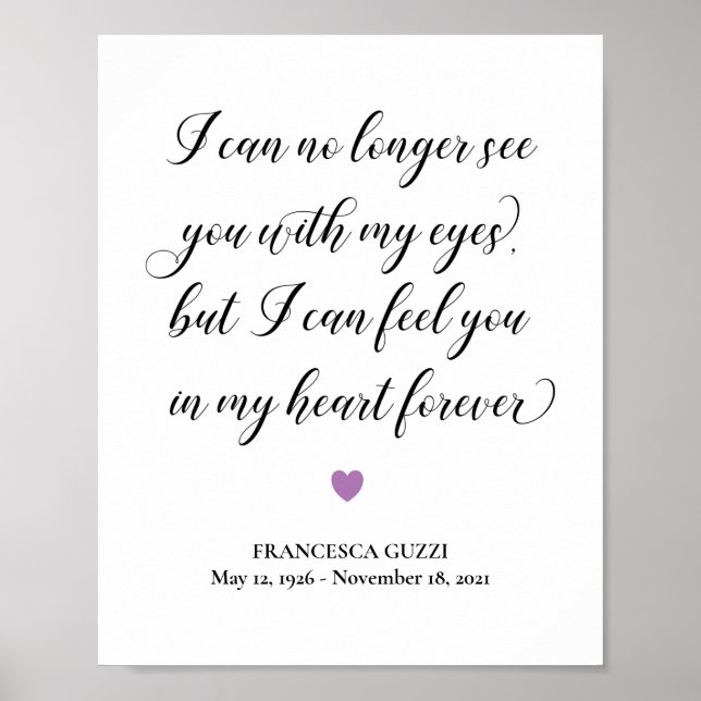 Lavender Heart See You In My Heart Forever Poster (Front)