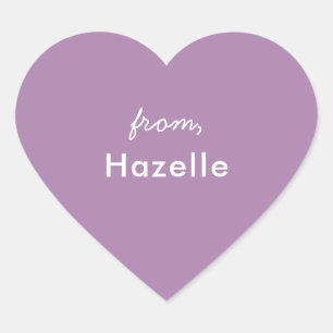 Lavender heart shape valentine's sticker