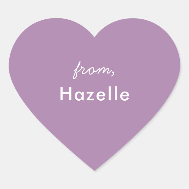 Lavender heart shape valentine's sticker (Front)