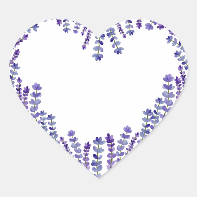Lavender Heart Sticker (Front)