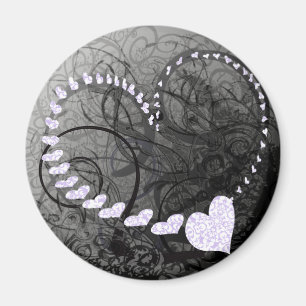 Lavender Heart Swirls Magnet