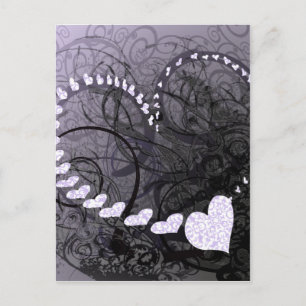 Lavender Heart Swirls Postcard