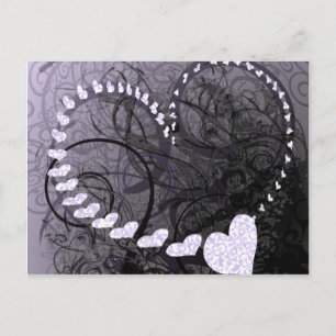Lavender Heart Swirls Postcard