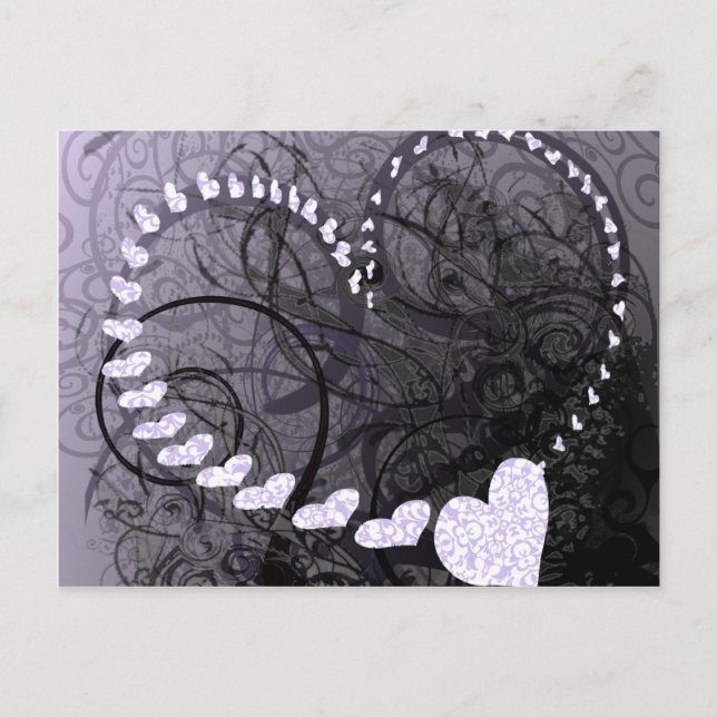 Lavender Heart Swirls Postcard (Front)