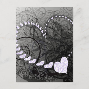Lavender Heart Swirls Postcard