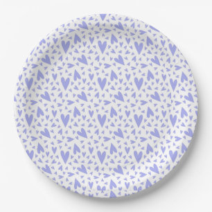 Lavender Hearts Baby Shower Paper Plates