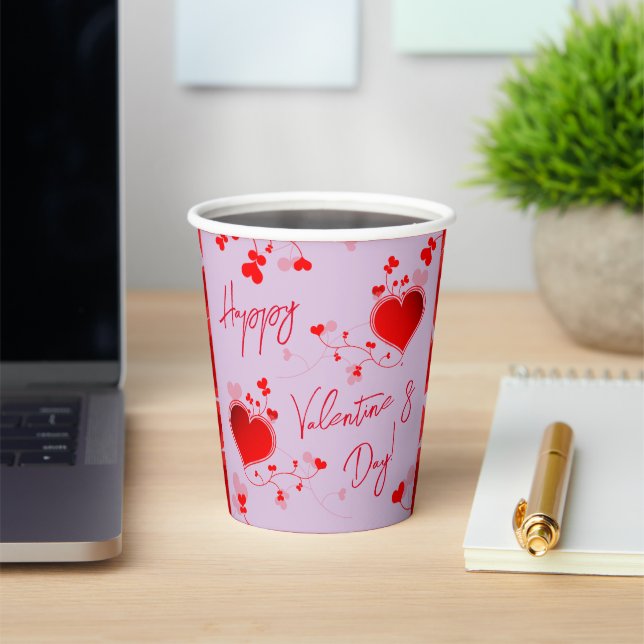 Lavender Hearts Love Valentine's Day  Paper Cups (Insitu)