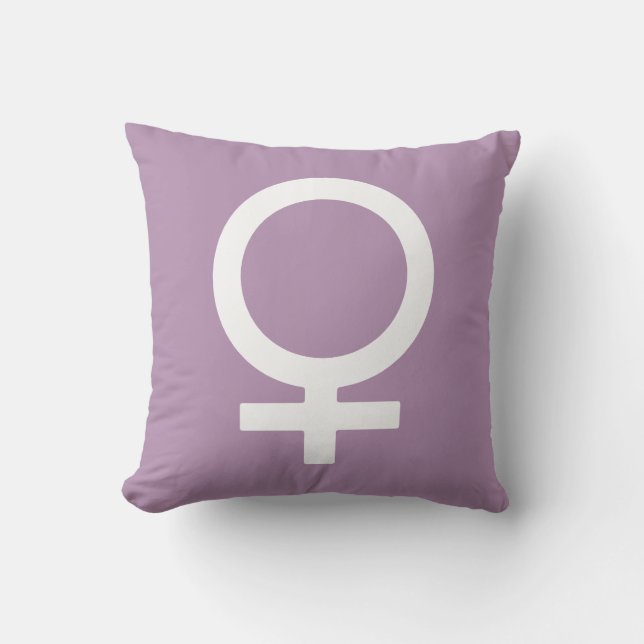 Lavender Herb Female Symbol Cushion (Front)