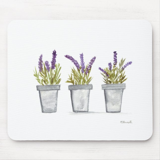 Lavender herb pots mouse mat (Front)