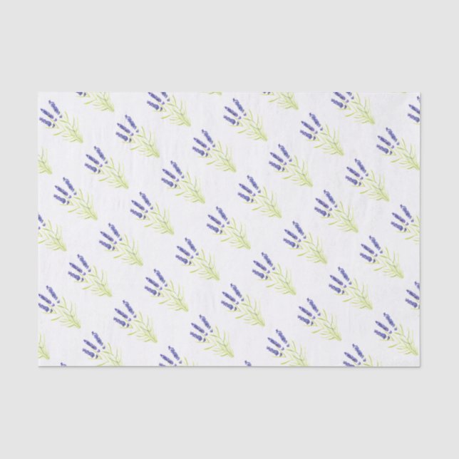 Lavender herb purple flowers watercolor Pattern  Tissue Paper (Front)