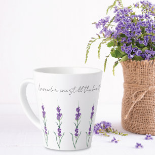 Lavender Herbal Sprigs Serenity Latte Mug