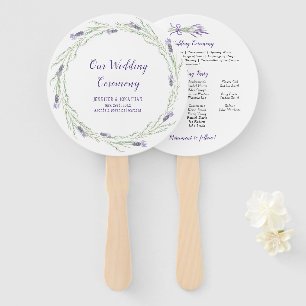 Lavender Herbs and Greenery Wreath Program Fans