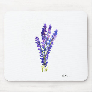 Lavender herbs garden kitchen vintage watercolor mouse mat