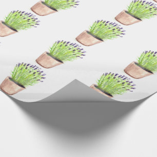 Lavender herbs watercolor Purple Flowers Violet Wrapping Paper