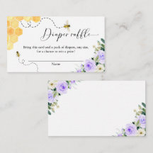 Lavender Honey Bee Baby Shower Diaper Raffle