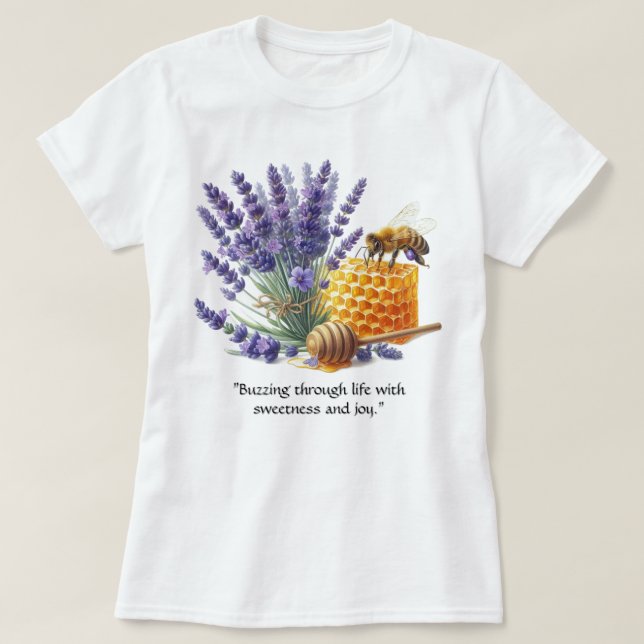 Lavender Honey / Bee Sweet Floral T-Shirt (Design Front)