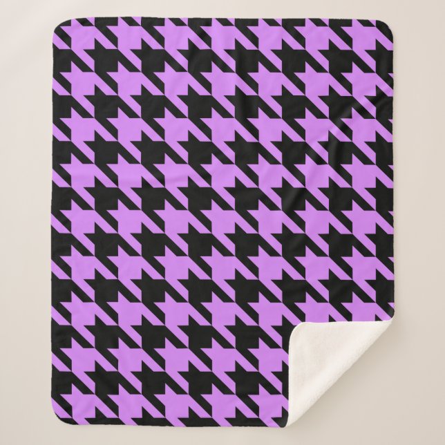 lavender houndstooth sherpa blanket (Front)