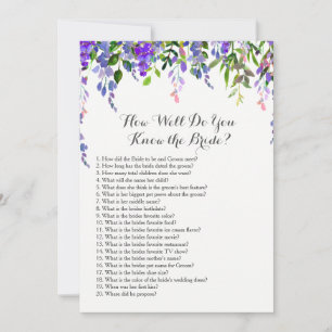 Lavender How well do you know the bride?