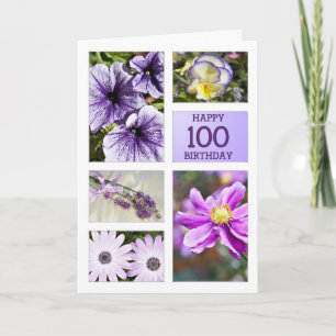Lavender hues floral 100th birthday card