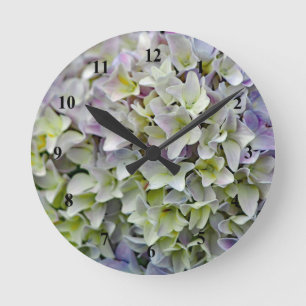 Lavender Hydrangea 743 Round Clock
