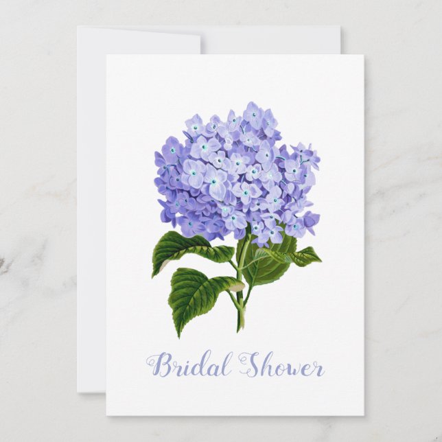 Lavender Hydrangea Bridal Shower Invitation (Front)