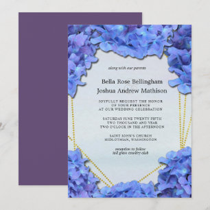 Lavender Hydrangeas Floral Wedding Invitation