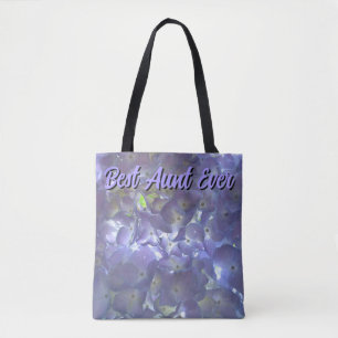 Lavender Hydrangeas purple floral best Aunt ever Tote Bag