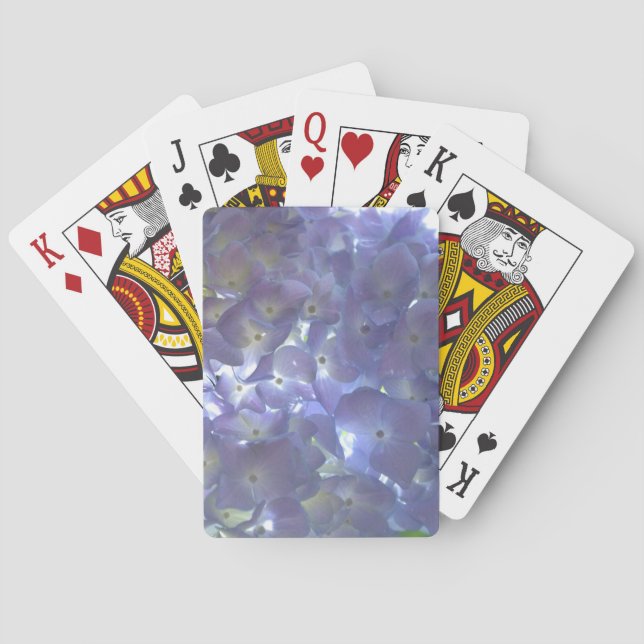 Lavender Hydrangeas purple flowers  Playing Cards (Back)