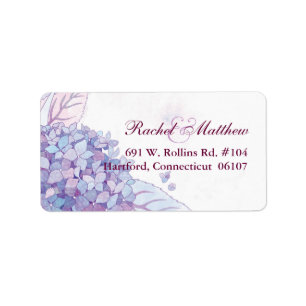 Lavender Hydrangeas Wedding Address Label