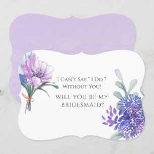 Lavender Hydrangeas Will You Be My Bridesmaid Invitation