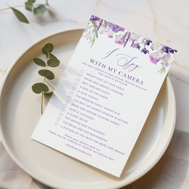 Lavender I spy with my camera wedding game (Creator Uploaded)