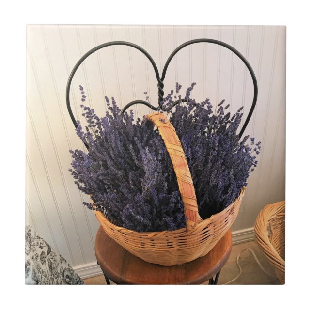 Lavender in a Basket Tile (Front)