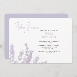 Lavender in Bloom Baby Shower Horizontal Invitation