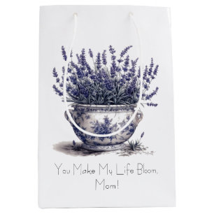 Lavender in Delft Blue, customisable Medium Gift Bag