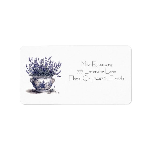 Lavender in Delft Blue  Label (Front)