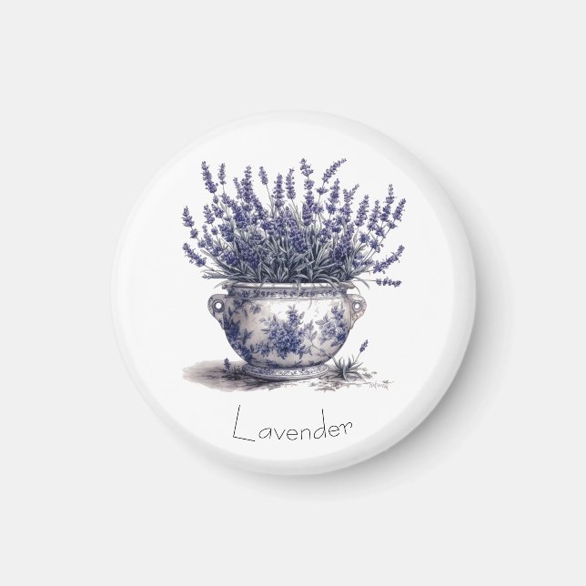 Lavender in Delft Blue  Magnet (Front)