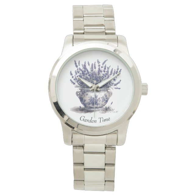 Lavender in Delft Blue  Watch (Front)