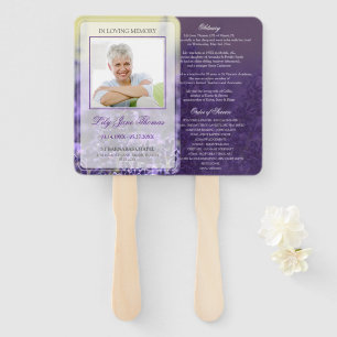 Lavender In Loving Memory Funeral Program Hand Fan