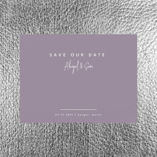 Lavender in Simplicity Wedding Save our Date Postcard