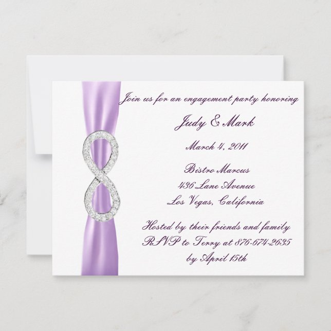 Lavender Infinity Engagement Party Invitation (Front)