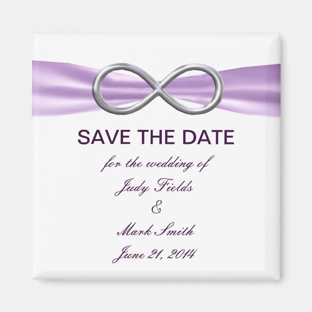 Lavender Infinity Save The Date Magnet (Front)
