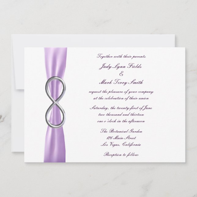 Lavender Infinity Wedding Invitation (Front)