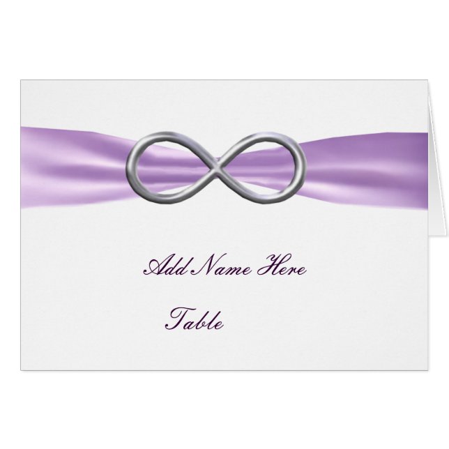 Lavender Infinity Wedding Table Place Card (Front Horizontal)