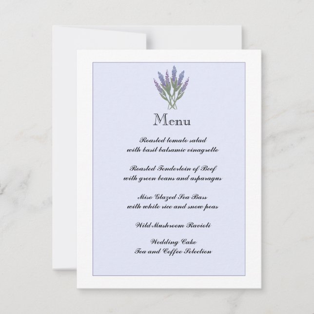 Lavender Info/Menu Card (Front)