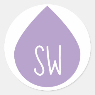 Lavender Initial Essential Oil Drop Product Classic Round Sticker